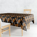 Wests Tigers Tablecloth Tropical Hibiscus Floral Seamless Rugby Mascot