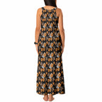 Wests Tigers Tank Maxi Dress Tropical Hibiscus Floral Seamless Rugby Mascot