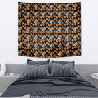 Wests Tigers Tapestry Tropical Hibiscus Floral Seamless Rugby Mascot