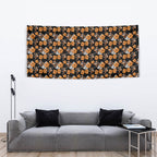 Wests Tigers Tapestry Tropical Hibiscus Floral Seamless Rugby Mascot
