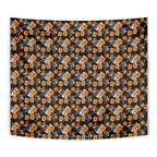 Wests Tigers Tapestry Tropical Hibiscus Floral Seamless Rugby Mascot