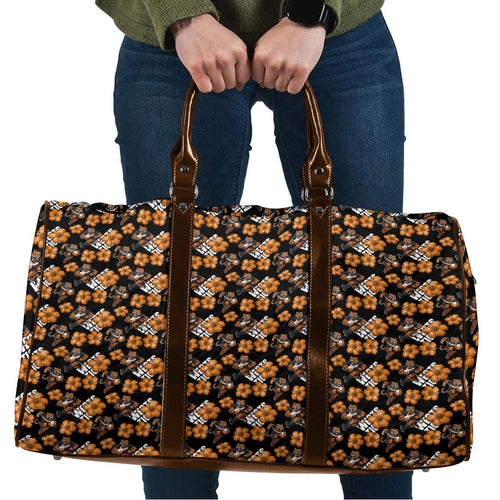 Wests Tigers Travel Bag Tropical Hibiscus Floral Seamless Rugby Mascot