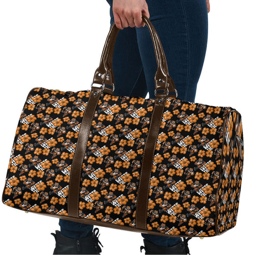 Wests Tigers Travel Bag Tropical Hibiscus Floral Seamless Rugby Mascot