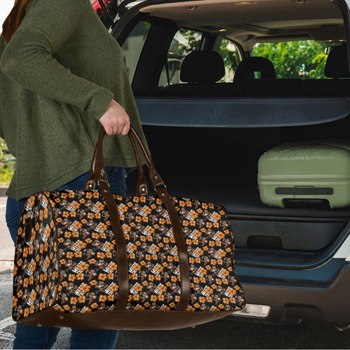 Wests Tigers Travel Bag Tropical Hibiscus Floral Seamless Rugby Mascot