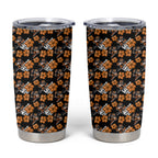 Wests Tigers Tumbler Cup Tropical Hibiscus Floral Seamless Rugby Mascot