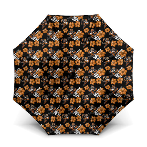 Wests Tigers Umbrella Tropical Hibiscus Floral Seamless Rugby Mascot