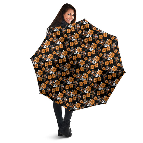 Wests Tigers Umbrella Tropical Hibiscus Floral Seamless Rugby Mascot