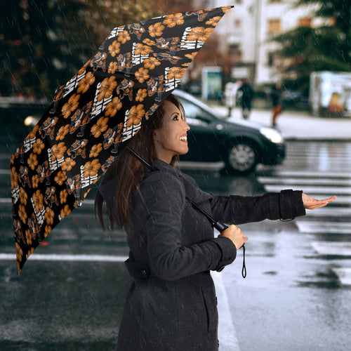 Wests Tigers Umbrella Tropical Hibiscus Floral Seamless Rugby Mascot