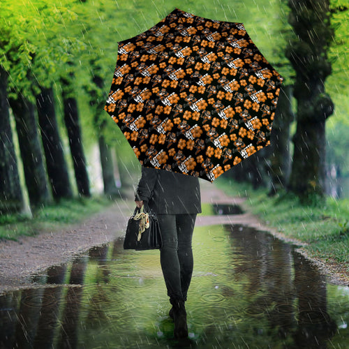 Wests Tigers Umbrella Tropical Hibiscus Floral Seamless Rugby Mascot