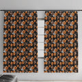 Wests Tigers Window Curtain Tropical Hibiscus Floral Seamless Rugby Mascot