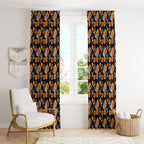 Wests Tigers Window Curtain Tropical Hibiscus Floral Seamless Rugby Mascot