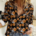 Wests Tigers Women Casual Shirt Tropical Hibiscus Floral Seamless Rugby Mascot