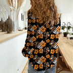 Wests Tigers Women Casual Shirt Tropical Hibiscus Floral Seamless Rugby Mascot