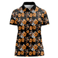 Wests Tigers Women Polo Shirt Tropical Hibiscus Floral Seamless Rugby Mascot