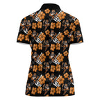 Wests Tigers Women Polo Shirt Tropical Hibiscus Floral Seamless Rugby Mascot