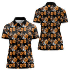 Wests Tigers Women Polo Shirt Tropical Hibiscus Floral Seamless Rugby Mascot