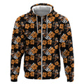 Wests Tigers Zip Hoodie Tropical Hibiscus Floral Seamless Rugby Mascot