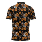 Wests Tigers Zipper Polo Shirt Tropical Hibiscus Floral Seamless Rugby Mascot