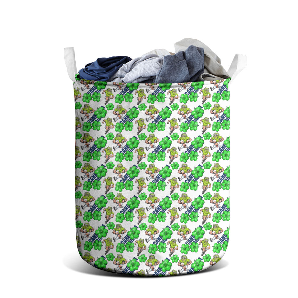Canberra Raiders Laundry Basket Tropical Hibiscus Floral Seamless Rugby Mascot