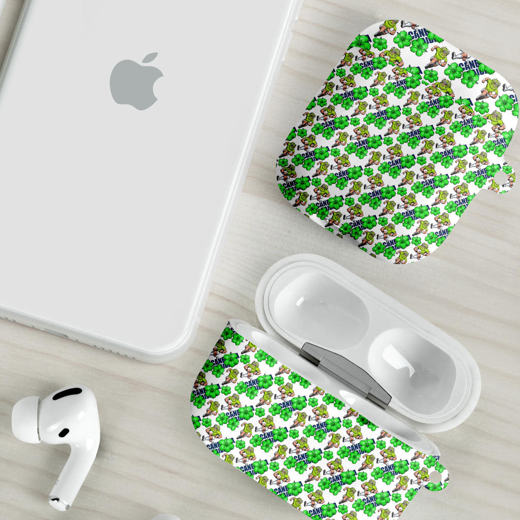 Canberra Raiders AirPods Case Tropical Hibiscus Floral Seamless Rugby Mascot