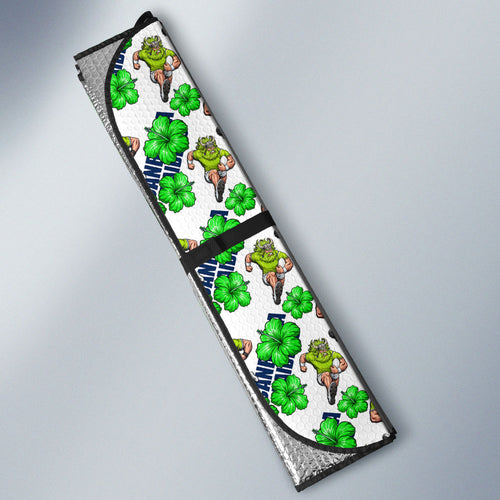 Canberra Raiders Auto Sun Shade Tropical Hibiscus Floral Seamless Rugby Mascot