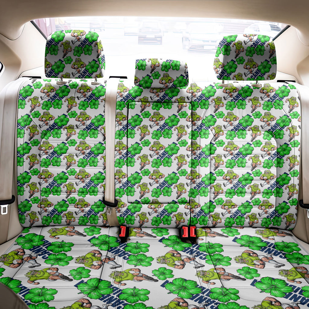 Canberra Raiders Back Car Seat Cover Tropical Hibiscus Floral Seamless Rugby Mascot