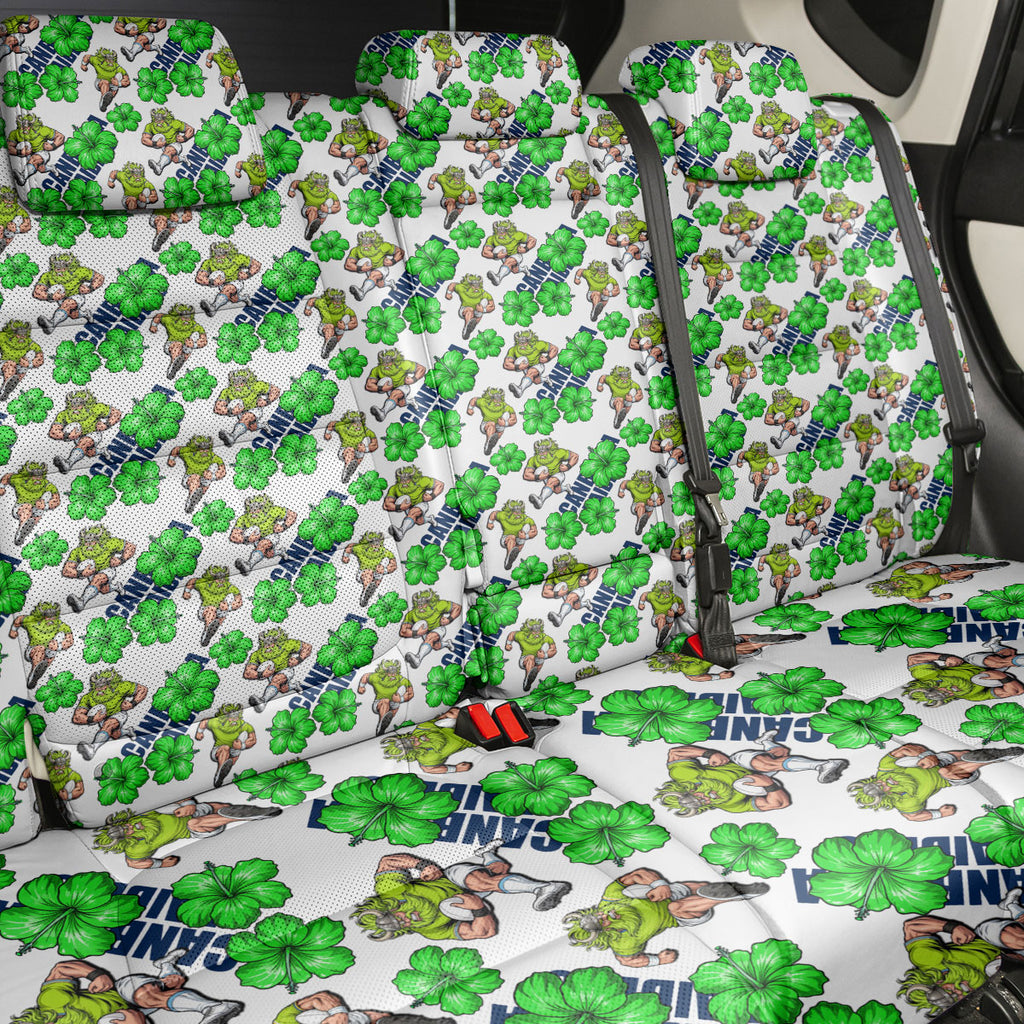Canberra Raiders Back Car Seat Cover Tropical Hibiscus Floral Seamless Rugby Mascot