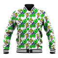 Canberra Raiders Baseball Jacket Tropical Hibiscus Floral Seamless Rugby Mascot