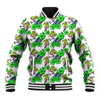 Canberra Raiders Baseball Jacket Tropical Hibiscus Floral Seamless Rugby Mascot