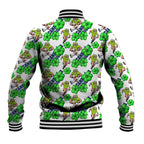 Canberra Raiders Baseball Jacket Tropical Hibiscus Floral Seamless Rugby Mascot