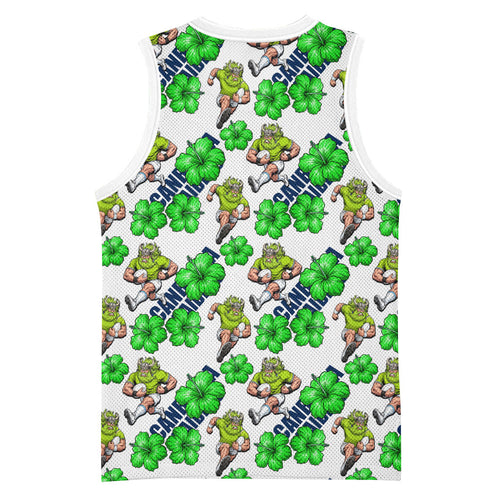 Canberra Raiders Basketball Jersey Tropical Hibiscus Floral Seamless Rugby Mascot