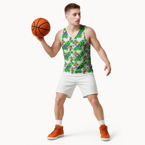 Canberra Raiders Basketball Jersey Tropical Hibiscus Floral Seamless Rugby Mascot