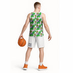 Canberra Raiders Basketball Jersey Tropical Hibiscus Floral Seamless Rugby Mascot