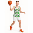 Canberra Raiders Basketball Jersey Tropical Hibiscus Floral Seamless Rugby Mascot