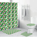 Canberra Raiders Bathroom Set Tropical Hibiscus Floral Seamless Rugby Mascot