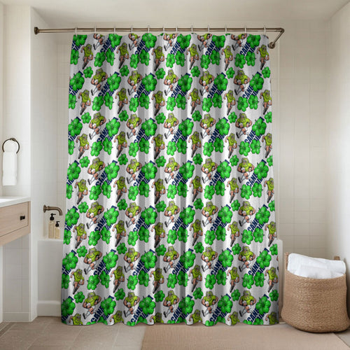 Canberra Raiders Bathroom Set Tropical Hibiscus Floral Seamless Rugby Mascot