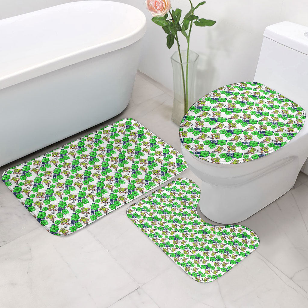 Canberra Raiders Bathroom Set Tropical Hibiscus Floral Seamless Rugby Mascot