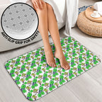 Canberra Raiders Bathroom Set Tropical Hibiscus Floral Seamless Rugby Mascot