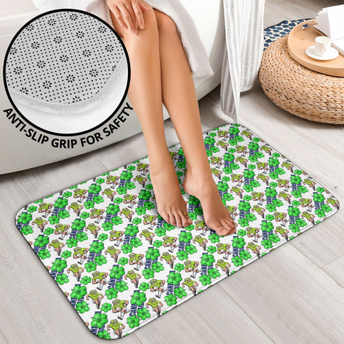 Canberra Raiders Bathroom Set Tropical Hibiscus Floral Seamless Rugby Mascot
