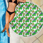 Canberra Raiders Beach Blanket Tropical Hibiscus Floral Seamless Rugby Mascot