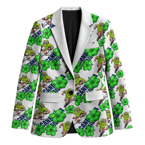Canberra Raiders Blazer Tropical Hibiscus Floral Seamless Rugby Mascot