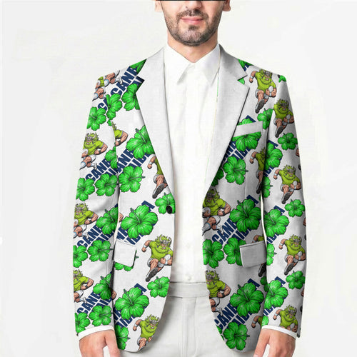 Canberra Raiders Blazer Tropical Hibiscus Floral Seamless Rugby Mascot
