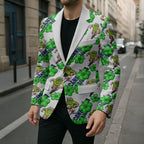 Canberra Raiders Blazer Tropical Hibiscus Floral Seamless Rugby Mascot