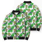 Canberra Raiders Bomber Puffer Jacket Tropical Hibiscus Floral Seamless Rugby Mascot