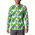 Canberra Raiders Button Sweatshirt Tropical Hibiscus Floral Seamless Rugby Mascot