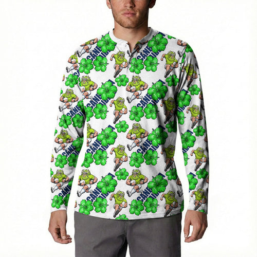 Canberra Raiders Button Sweatshirt Tropical Hibiscus Floral Seamless Rugby Mascot