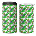 Canberra Raiders 4 in 1 Can Cooler Tumbler Tropical Hibiscus Floral Seamless Rugby Mascot