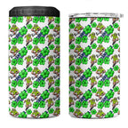 Canberra Raiders 4 in 1 Can Cooler Tumbler Tropical Hibiscus Floral Seamless Rugby Mascot