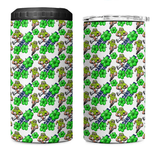Canberra Raiders 4 in 1 Can Cooler Tumbler Tropical Hibiscus Floral Seamless Rugby Mascot