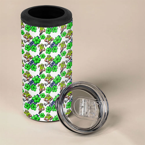 Canberra Raiders 4 in 1 Can Cooler Tumbler Tropical Hibiscus Floral Seamless Rugby Mascot